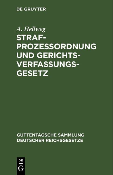 Produktbild: Strafproze&szlig;ordnung und Gerichtsverfassungsgesetz