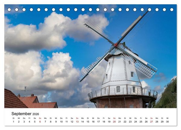 Produktbild: Ostfriesische M&uuml;hlenlandschaft (Tischkalender 2026 DIN A5 quer), CALVENDO Monatskalender