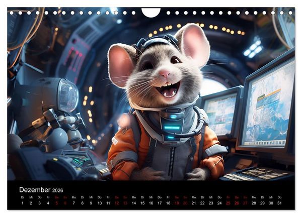 Produktbild: M&auml;use im All (Wandkalender 2026 DIN A4 quer), CALVENDO Monatskalender