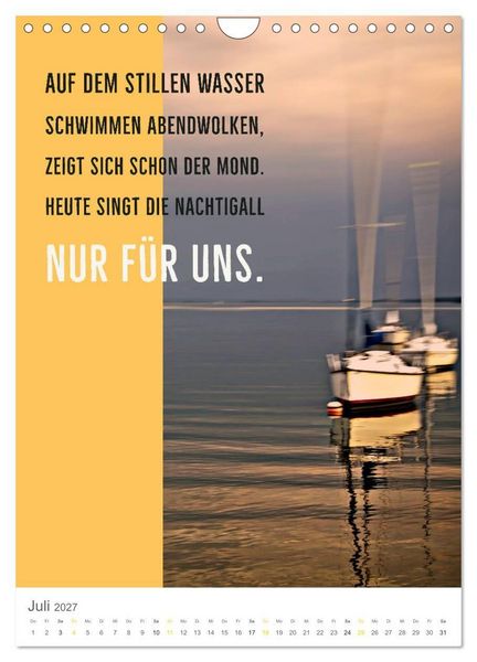 Produktbild: Tagesfarben - Poesie in Wort und Bild (Wandkalender 2027 DIN A4 hoch), CALVENDO Monatskalender