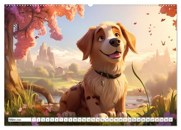 Produktbild: Lustige Comic Hunde (hochwertiger Premium Wandkalender 2026 DIN A2 quer), Kunstdruck in Hochglanz