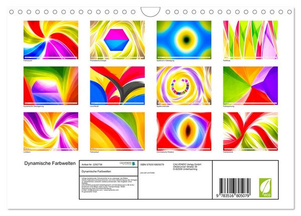 Produktbild: Dynamische Farbwelten (Wandkalender 2027 DIN A4 quer), CALVENDO Monatskalender
