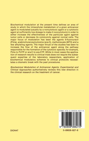 Produktbild: Biochemical Modulation of Anticancer Agents: Experimental and Clinical Approaches