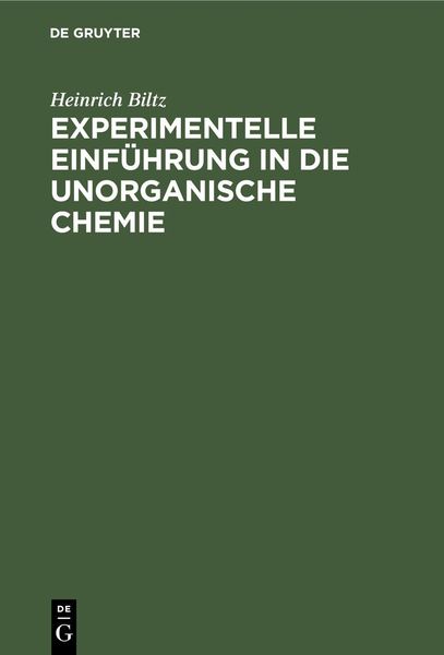 Produktbild: Experimentelle Einf&uuml;hrung in die unorganische Chemie