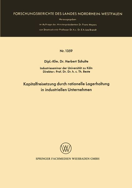 Produktbild: Kapitalfreisetzung durch rationelle Lagerhaltung in industriellen Unternehmen
