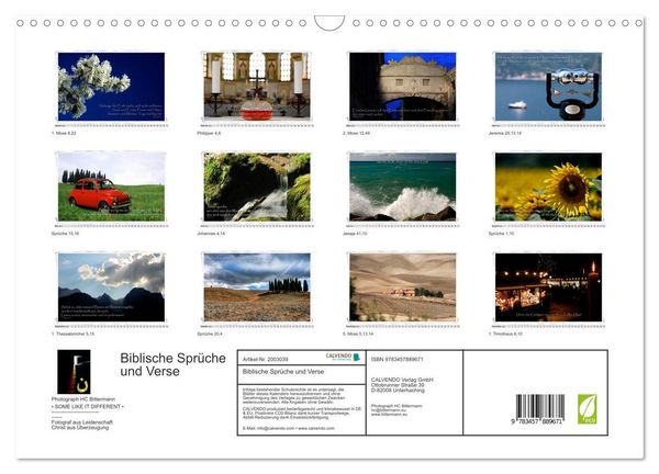 Produktbild: Biblische Spr&uuml;che und Verse (Wandkalender 2026 DIN A3 quer), CALVENDO Monatskalender
