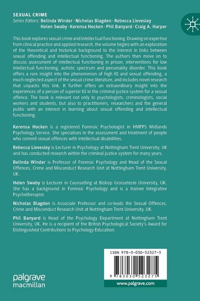 Produktbild: Sexual Crime and Intellectual Functioning