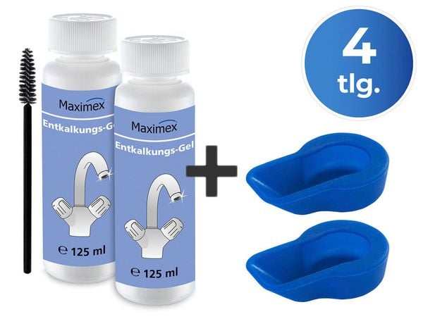 Produktbild: Anti-Kalk-Caps und Entkalkungsgel, 4-teiliges Set, mit frischem Zitrusduft