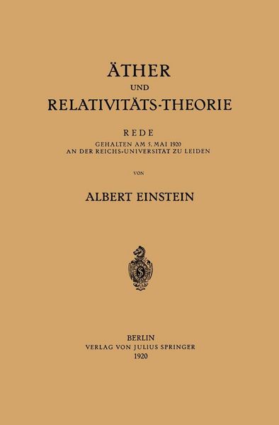 Produktbild: &Auml;ther und Relativit&auml;ts-Theorie