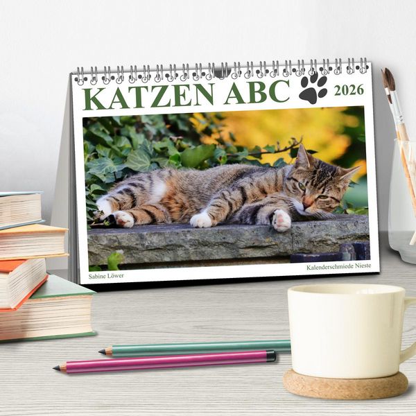 Produktbild: Katzen ABC (Tischkalender 2026 DIN A5 quer), CALVENDO Monatskalender