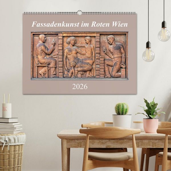 Produktbild: Fassadenkunst im Roten Wien (Wandkalender 2026 DIN A2 quer), CALVENDO Monatskalender