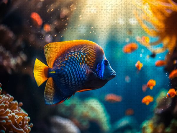 Produktbild: CALVENDO Puzzle m Meer gibt es keine Montageprobleme - alles schwimmt einfach davon | 1000 Teile Lege-Gr&ouml;&szlig;e 64x48cm Foto-Puzzle f&uuml;r gl&uuml;ckliche Stunden