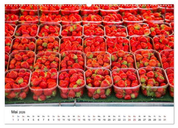 Produktbild: March&eacute; hebdomadaire - Ein Rundgang &uuml;ber einen franz&ouml;sischen Wochenmarkt (hochwertiger Premium Wandkalender 2026 DIN A2 quer), Kunstdruck in Hochglanz