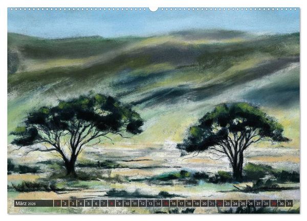Produktbild: Afrika in Pastellgem&auml;lden (hochwertiger Premium Wandkalender 2026 DIN A2 quer), Kunstdruck in Hochglanz