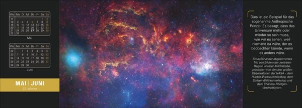 Produktbild: Stephen Hawking Universum Premium-Tischplaner 2027 - Wochenkalender mit 53 Bildern und Zitaten
