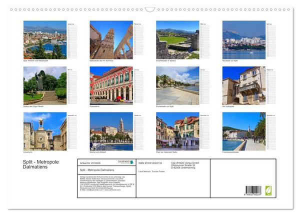 Produktbild: Split - Metropole Dalmatiens (Wandkalender 2026 DIN A2 quer), CALVENDO Monatskalender
