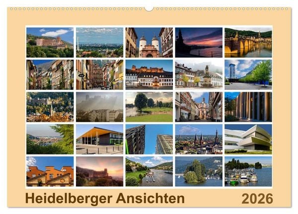 Produktbild: Heidelberg Views - Heidelberger Ansichten (Wandkalender 2026 DIN A2 quer), CALVENDO Monatskalender
