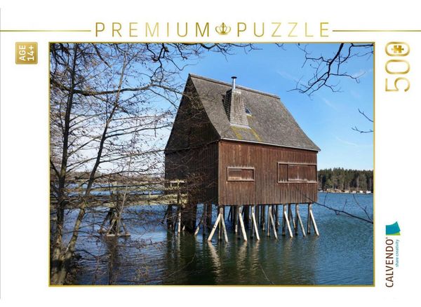 CALVENDO Puzzle Stelzenhaus - Plothener Teiche | 500 Teile Lege-Größe 48 × 36 cm Foto-Puzzle für Erwachsene