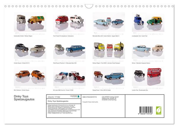 Produktbild: Dinky Toys Spielzeugautos (Wandkalender 2025 DIN A3 quer), CALVENDO Monatskalender