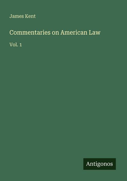 Produktbild: Commentaries on American Law