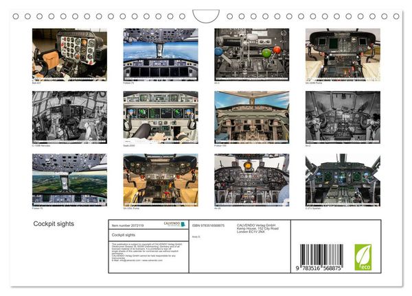 Produktbild: Cockpit sights (Wall Calendar 2026 DIN A4 landscape), CALVENDO 12 Month Wall Calendar