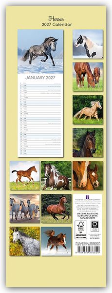 Produktbild: Horses &ndash; Pferde &ndash; Slimline-Kalender 2027
