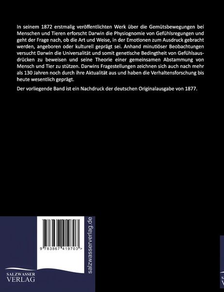 Produktbild: Der Ausdruck der Gem&uuml;thsbewegungen beim Menschen
