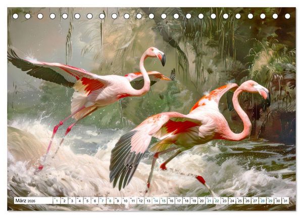 Produktbild: Ein Herz f&uuml;r Flamingos (Tischkalender 2026 DIN A5 quer), CALVENDO Monatskalender