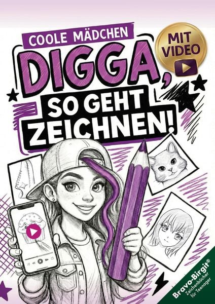 Produktbild: Digga, so geht Zeichnen lernen | Zeichenbuch f&uuml;r Teenager-M&auml;dchen ab 12 Jahren