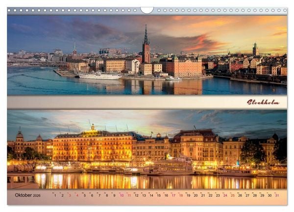 Produktbild: Europ&auml;ische Metropolen - Panoramen (Wandkalender 2026 DIN A3 quer), CALVENDO Monatskalender