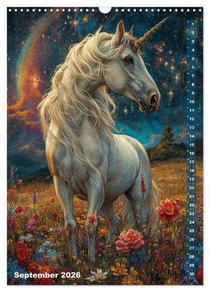 Produktbild: M&auml;rchenhafte Einhornreise - Ein Jahr voller Magie (Wandkalender 2026 DIN A3 hoch), CALVENDO Monatskalender