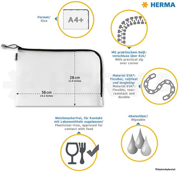 Produktbild: Herma Universaltasche A4+ 36x28cm schwarz