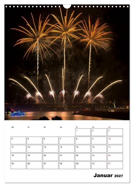 Produktbild: Feuerwerke Terminplaner (Wandkalender 2027 DIN A3 hoch), CALVENDO Monatskalender