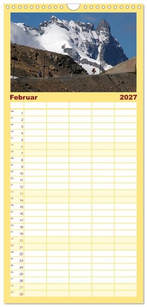 Produktbild: Familienplaner 2027 - Alpenp&auml;sse auf dem Rennrad Vol. 1 mit 5 Spalten (Wandkalender, 21 x 45 cm) CALVENDO