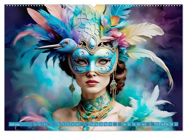 Produktbild: Maskerade Deluxe (Wandkalender 2026 DIN A2 quer), CALVENDO Monatskalender