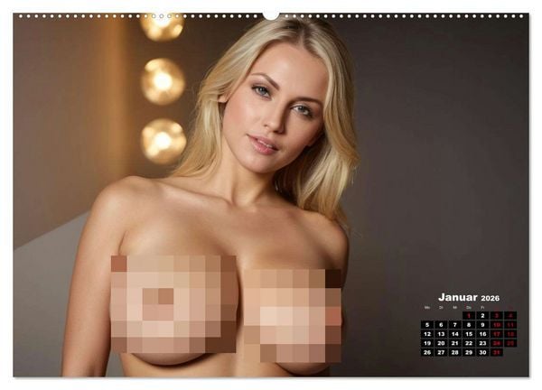Produktbild: G&ouml;ttliche Rundungen: Die Sch&ouml;nheit gro&szlig;er Br&uuml;ste (Wandkalender 2026 DIN A2 quer), CALVENDO Monatskalender