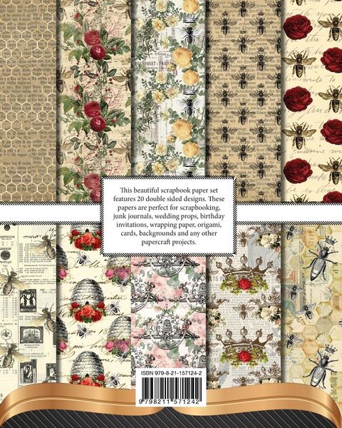 Produktbild: Vintage Honey Bee Scrapbook Paper