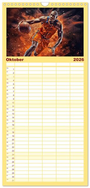 Produktbild: Familienplaner 2026 - Sportarten mit 5 Spalten (Wandkalender, 21 x 45 cm) CALVENDO