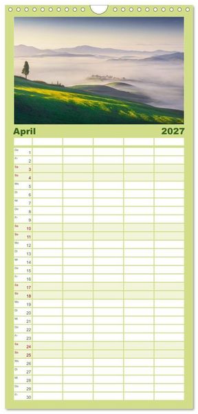 Produktbild: Familienplaner 2027 - Traumziel Toskana mit 5 Spalten (Wandkalender, 21 x 45 cm) CALVENDO