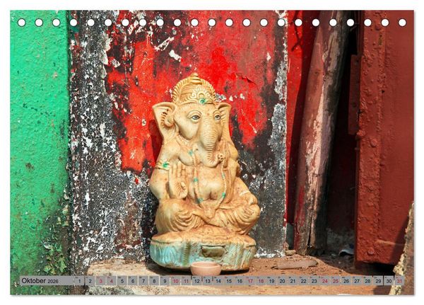 Produktbild: Typisch Indien - Ganesha der Elefantengott (Tischkalender 2026 DIN A5 quer), CALVENDO Monatskalender