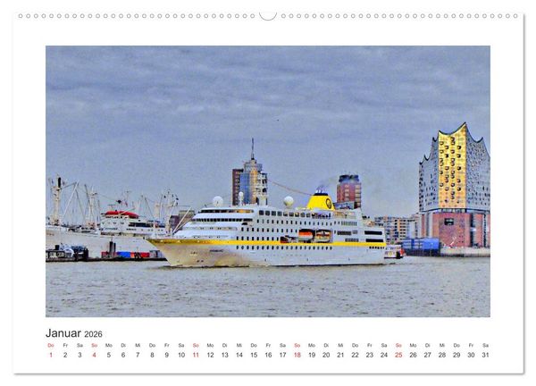 Produktbild: Kreuzfahrtschiffe Kurs Hamburg 2026 (Wandkalender 2026 DIN A2 quer), CALVENDO Monatskalender