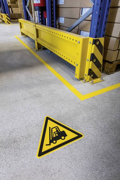Produktbild: DURABLE Sicherheitskennzeichen f&uuml;r Bodenmarkierungen permanent, Warnung vor Flurf&ouml;rderzeugen 430 x 430 mm