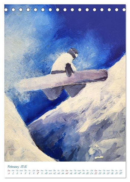 Produktbild: Colourful snowboard power world (Desk Calendar 2026 DIN A5 portrait), CALVENDO 12 Month DeskCalendar