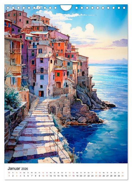 Produktbild: Italienische Riviera - wundersch&ouml;ne K&uuml;ste (Wandkalender 2026 DIN A4 hoch), CALVENDO Monatskalender