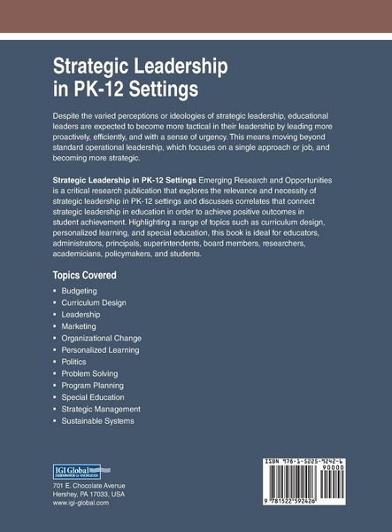 Produktbild: Strategic Leadership in PK-12 Settings