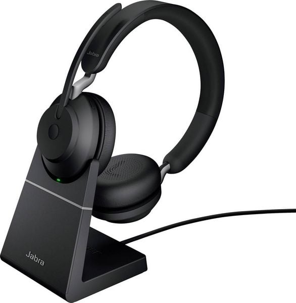 Produktbild: Jabra Evolve2 65 UC On Ear Headset Bluetooth&reg; Stereo Schwarz Noise Cancelling Lautst&auml;rkeregelung, Batterieladeanzeige