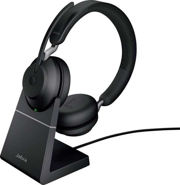 Produktbild: Jabra Evolve2 65 UC Telefon On Ear Headset Bluetooth&reg; Stereo Schwarz Noise Cancelling Lautst&auml;rkeregelung, Batterieladeanzeige, Mikrofon-Stummschalt