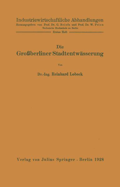 Produktbild: Die Gro&szlig;berliner Stadtentw&auml;sserung