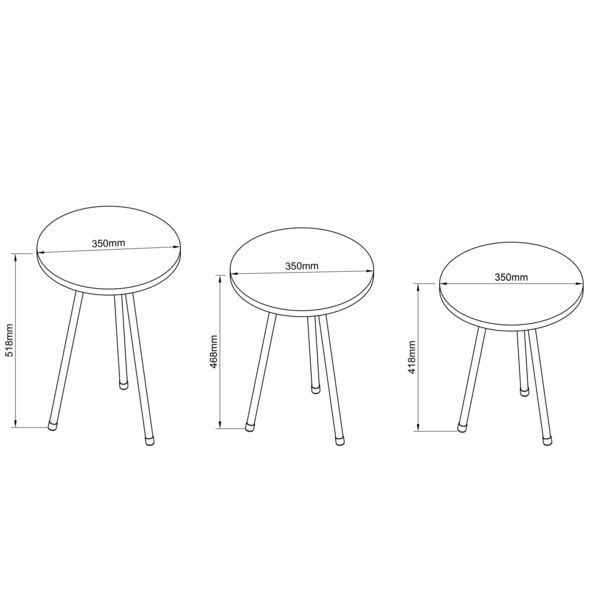 Produktbild: 3 tlg. Holz Beistelltisch Couchtisch Mamor Mirola