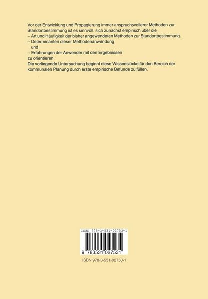 Produktbild: Die Anwendung von Methoden zur Standortbestimmung im Entscheidungsproze&szlig; der Lokalisierung von Versorgungseinrichtungen in den Gemeinden (Nordrhein-We